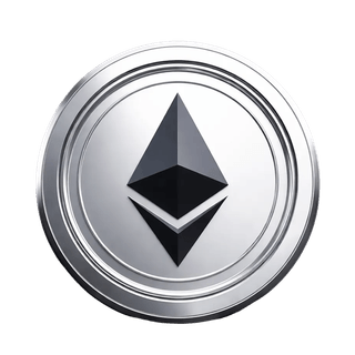 Koin Ethereum (ETH) mengambang sebagai elemen grafis